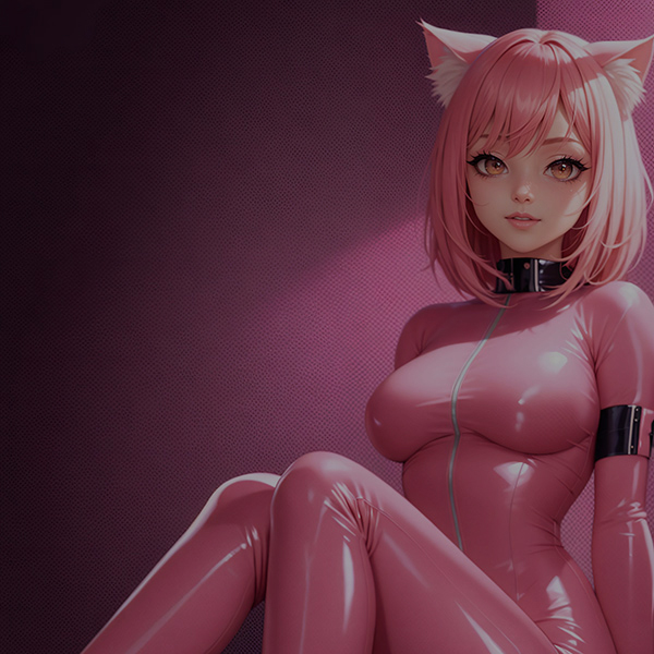 Anime girl in latex